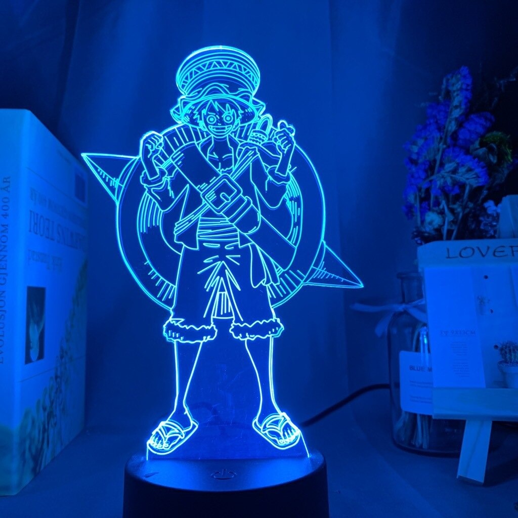 Monkey D Luffy Figure Blue Lamp