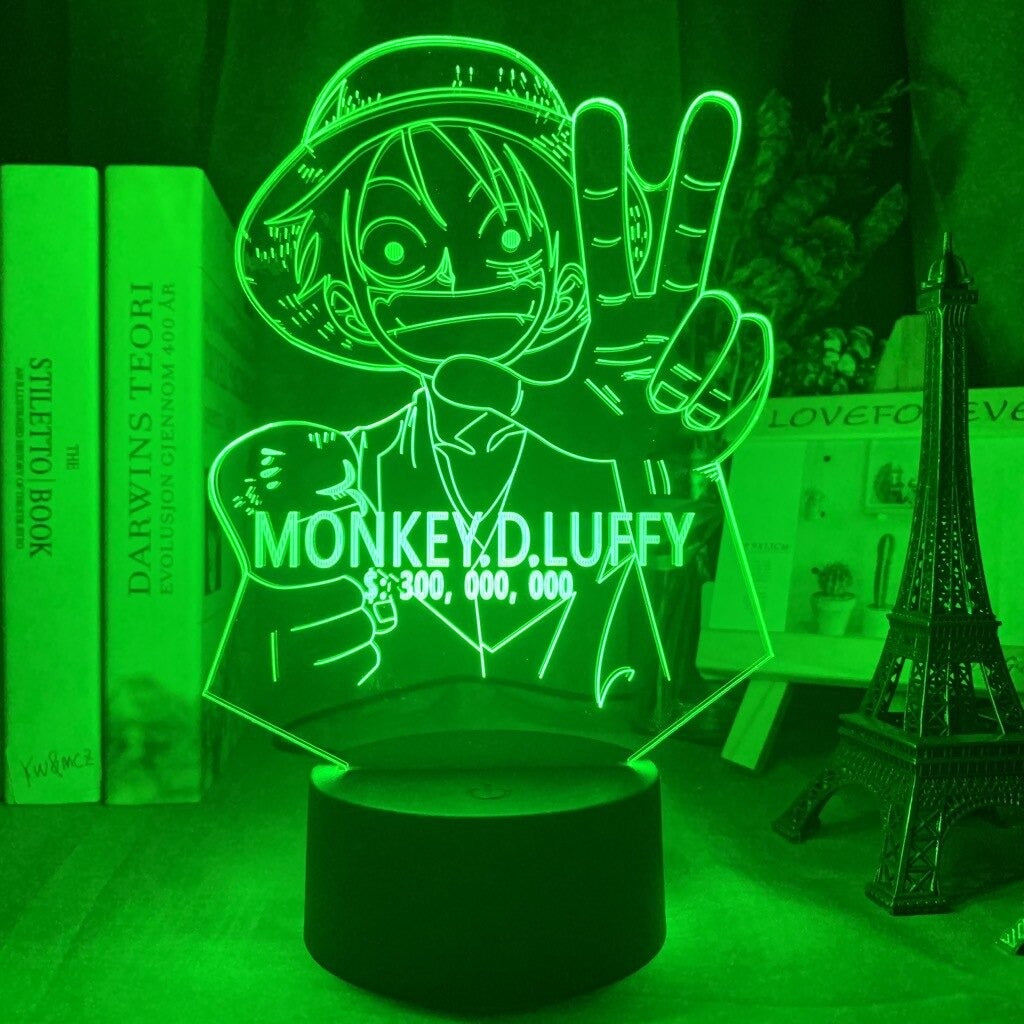 Monkey D Luffy Figure Green Lamp